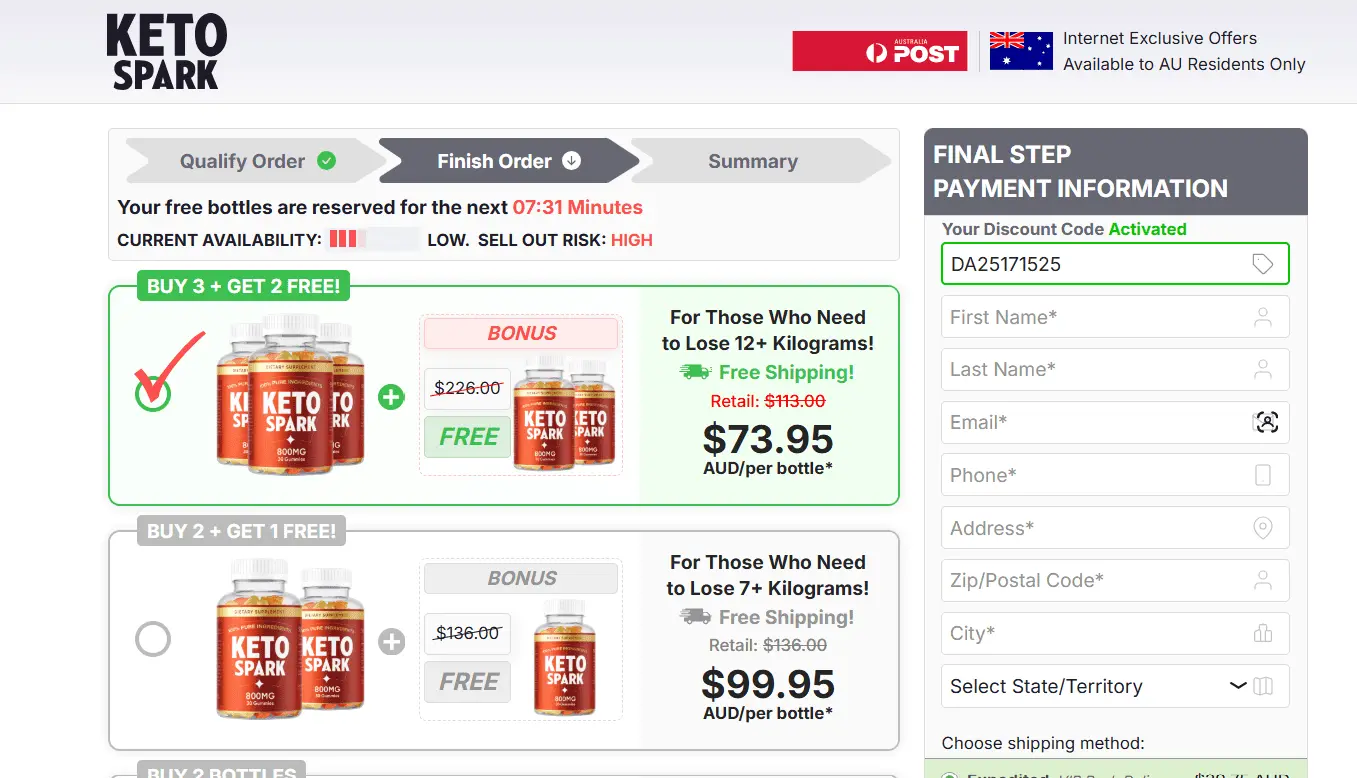 Keto Spark Gummies Order Page